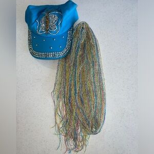 Y2K Butterfly Hat and Metallic Scarf